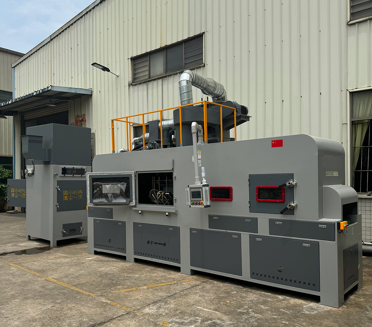 深圳百超機械鋁材輸送式自動噴砂機